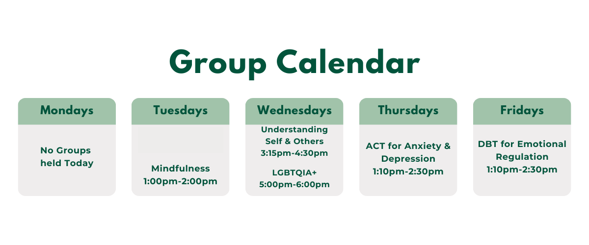 Group Therapy Calendar