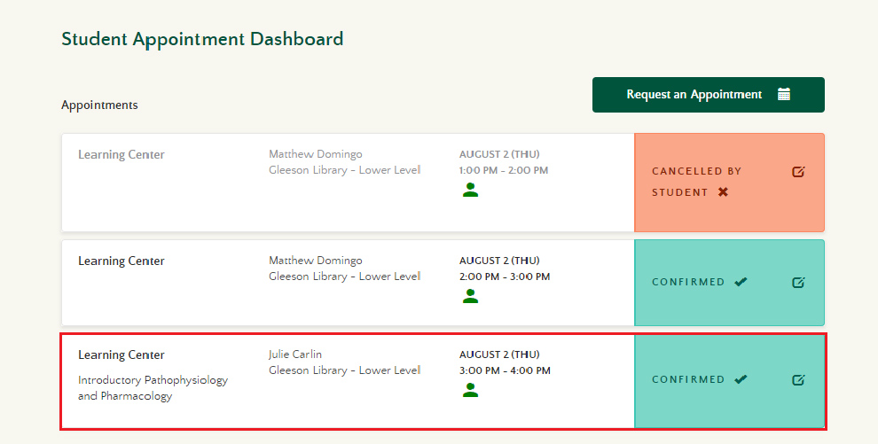 Student Appointment Dashboard