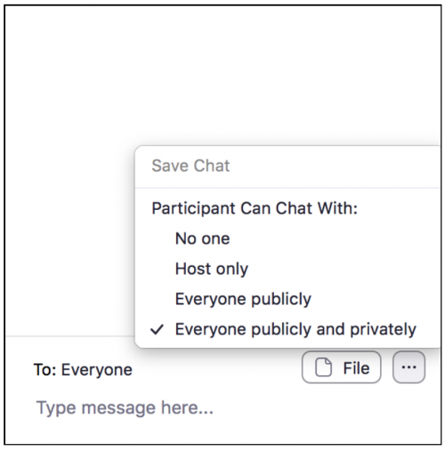 Chat options for private chats