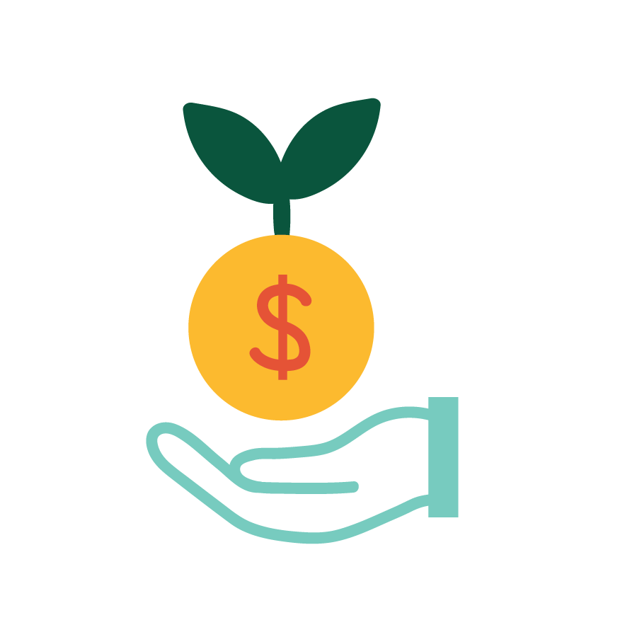 "a drawing of a hand holding money"