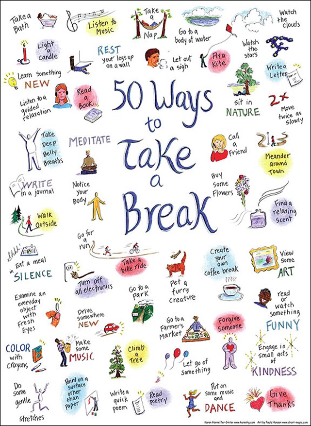 50 ways to take a break illustrated