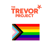 The Trevor Project with an LGBTQ2IA+ Flag