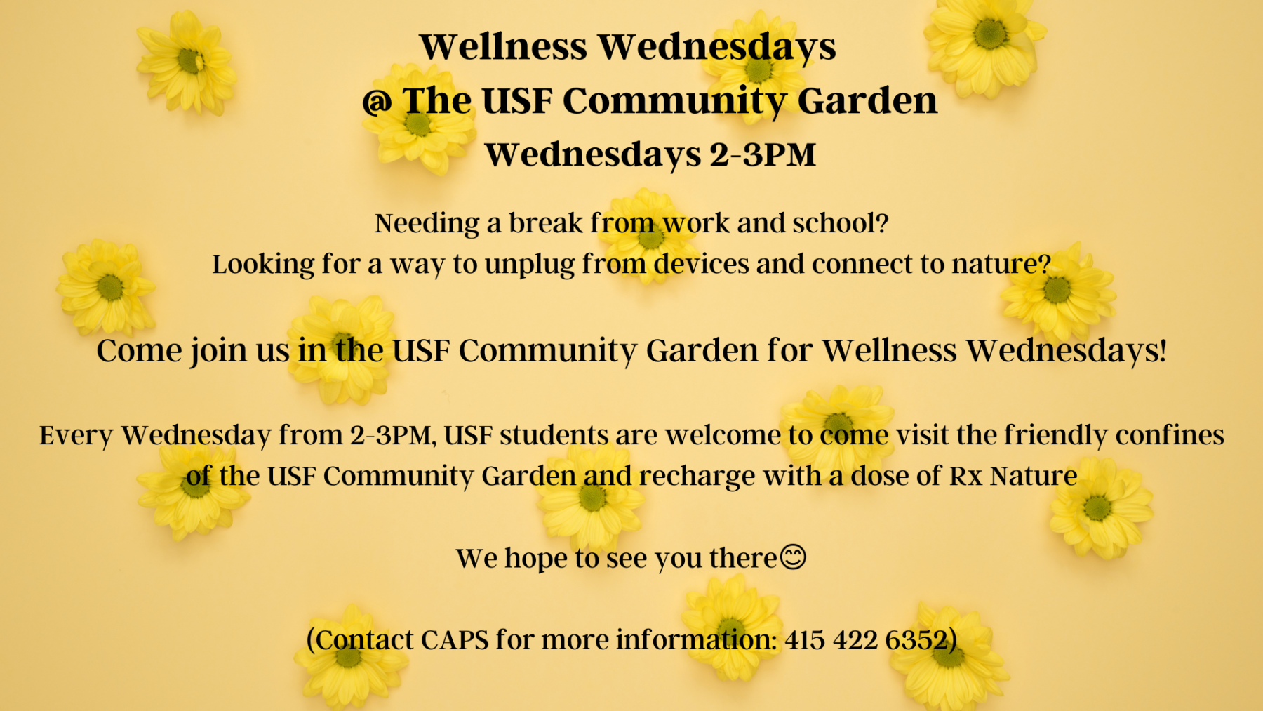 Wellness Wednesdays Wednesdays 2-3pm