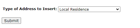 type of address question in banner 