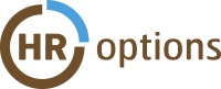 hr options logo blue and brown
