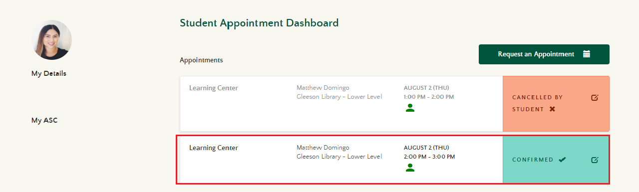 Student Appointment Dashboard