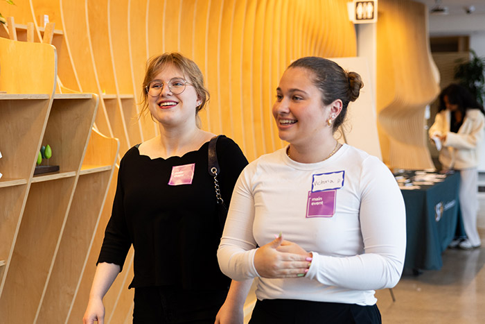 students walking during a career trek