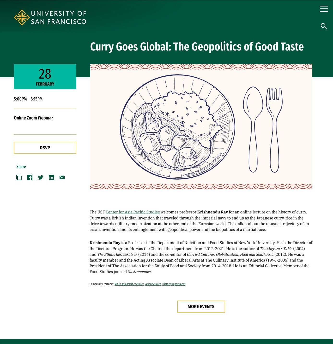 Sample Event: Curry Goes Global