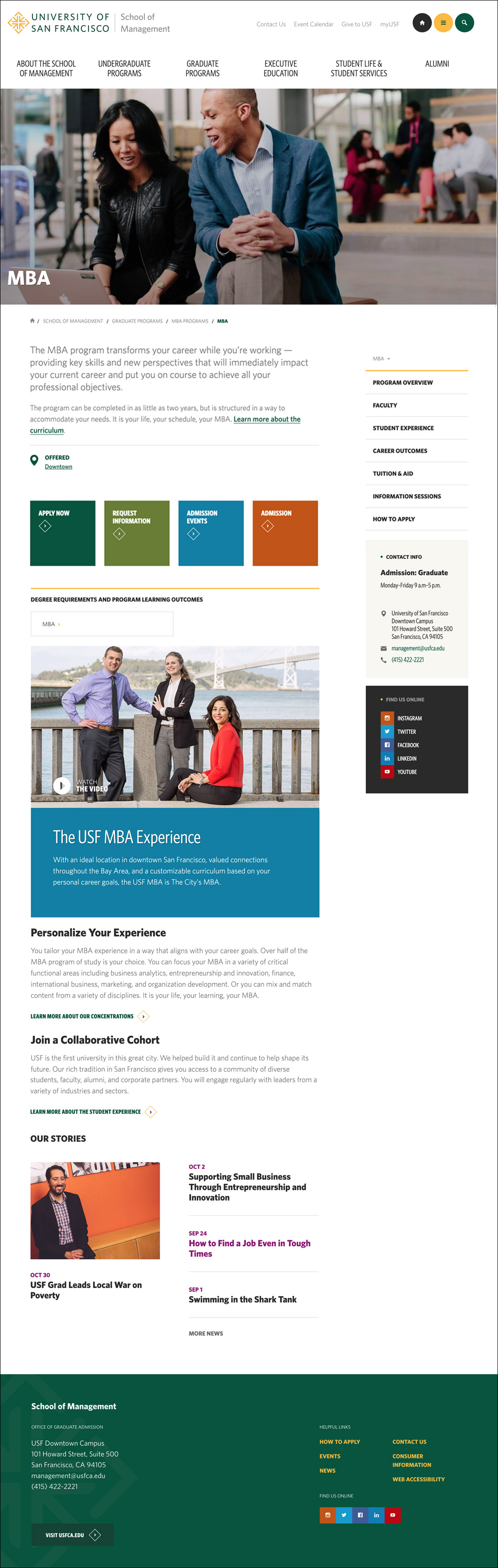 Marketing Communications Resources Graduate Program Page myUSF
