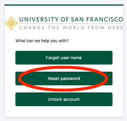 Select reset password