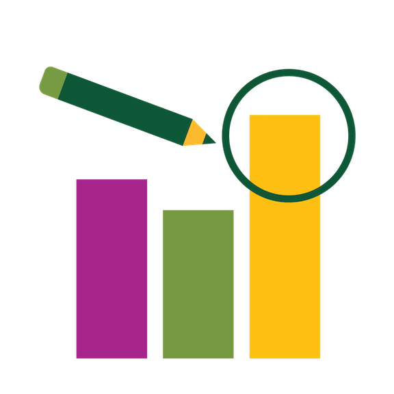 icons with pencil circling data