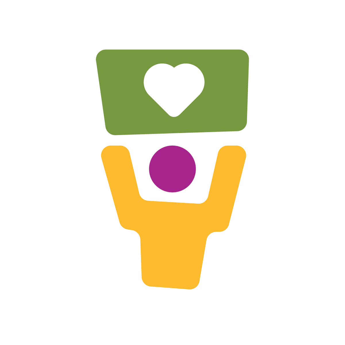 icon of person holding sign with heart