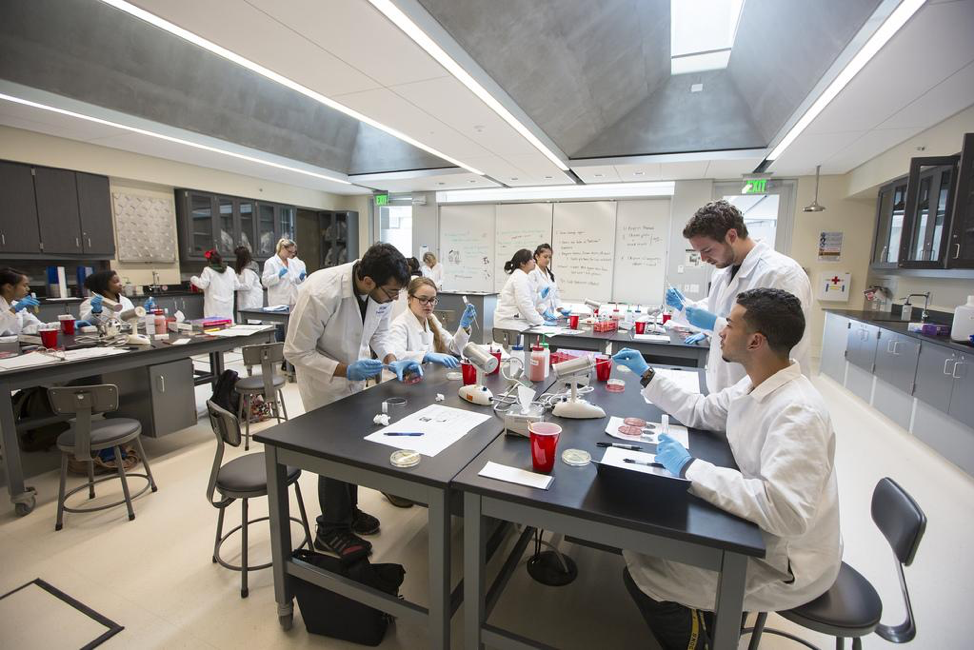 A group of people in a lab