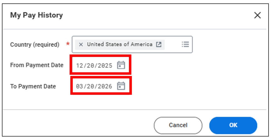 My Pay History in Workday