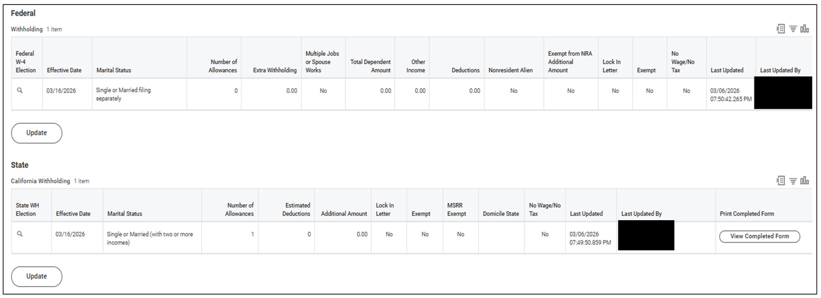 Tax Elections in Workday
