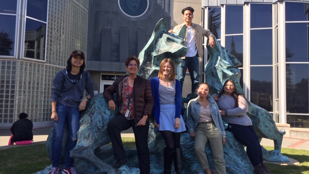 group of students on USF campus