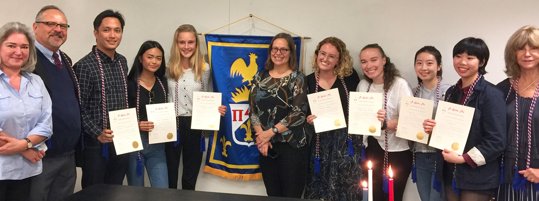 Professor Karen Bouwer and memebers of USF's Pi Delta Phi