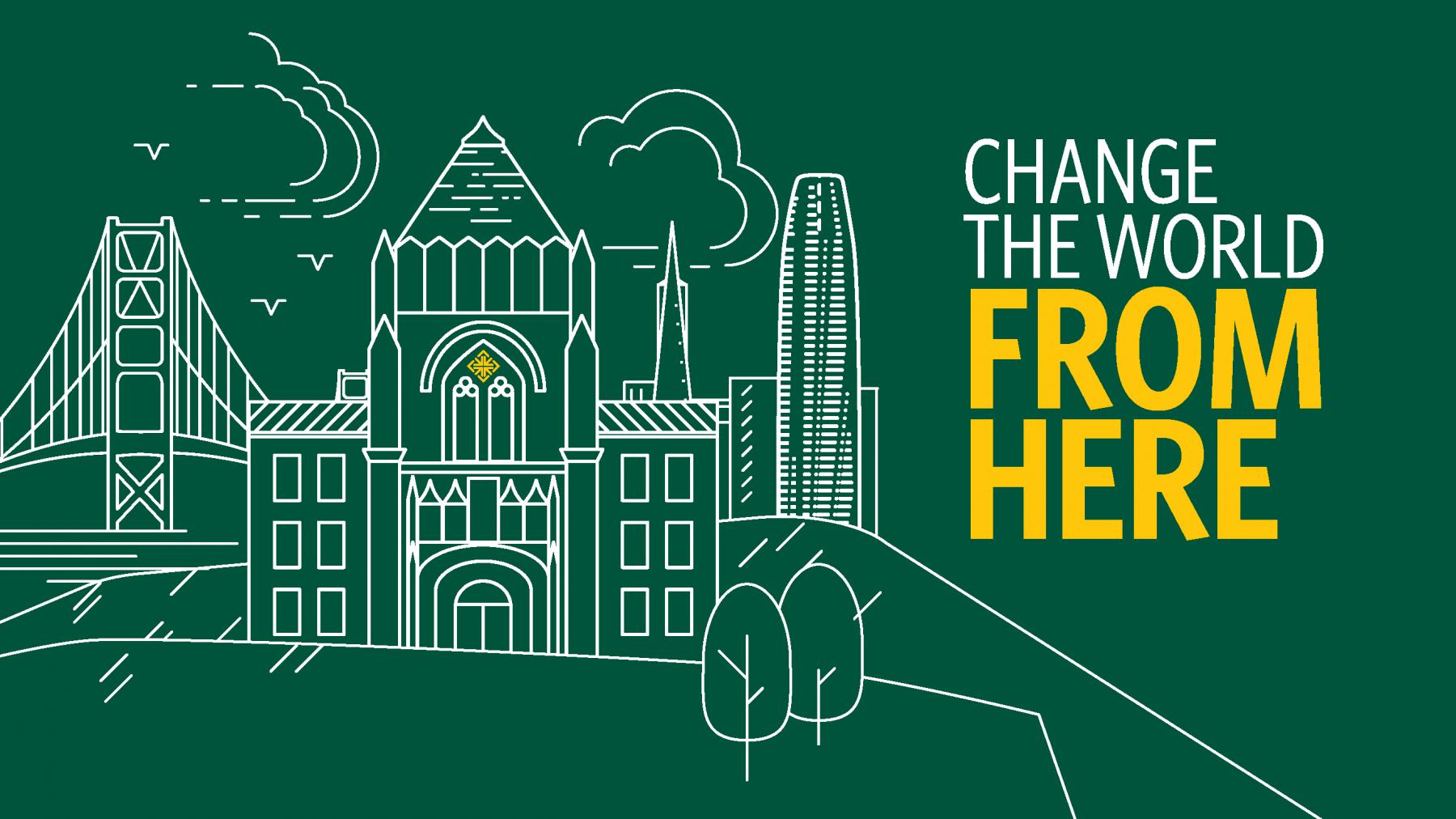 change the world from here banner