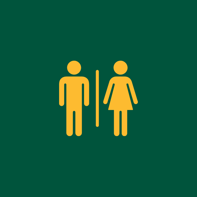 cartoon outline of a male and a female