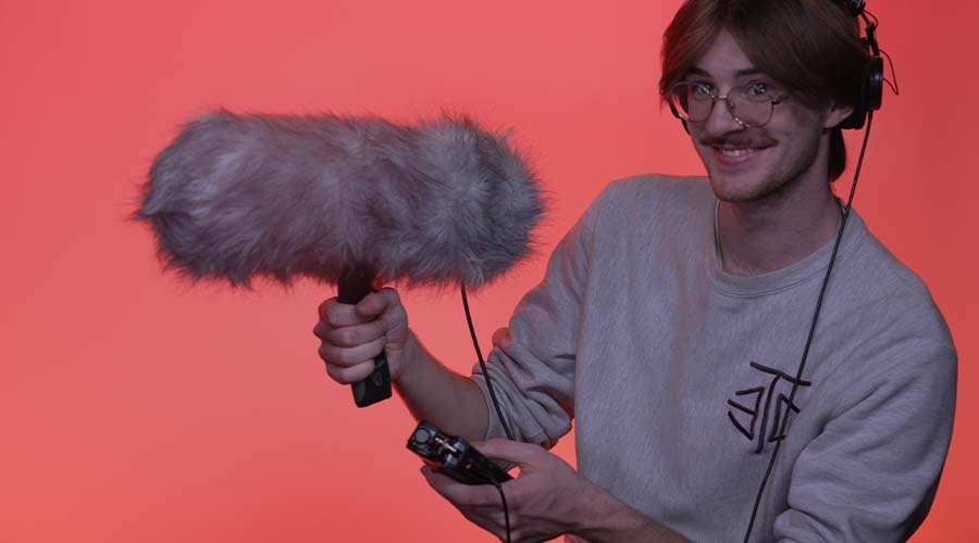 Student recording audio