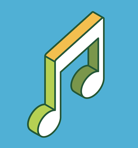 drawing of music note