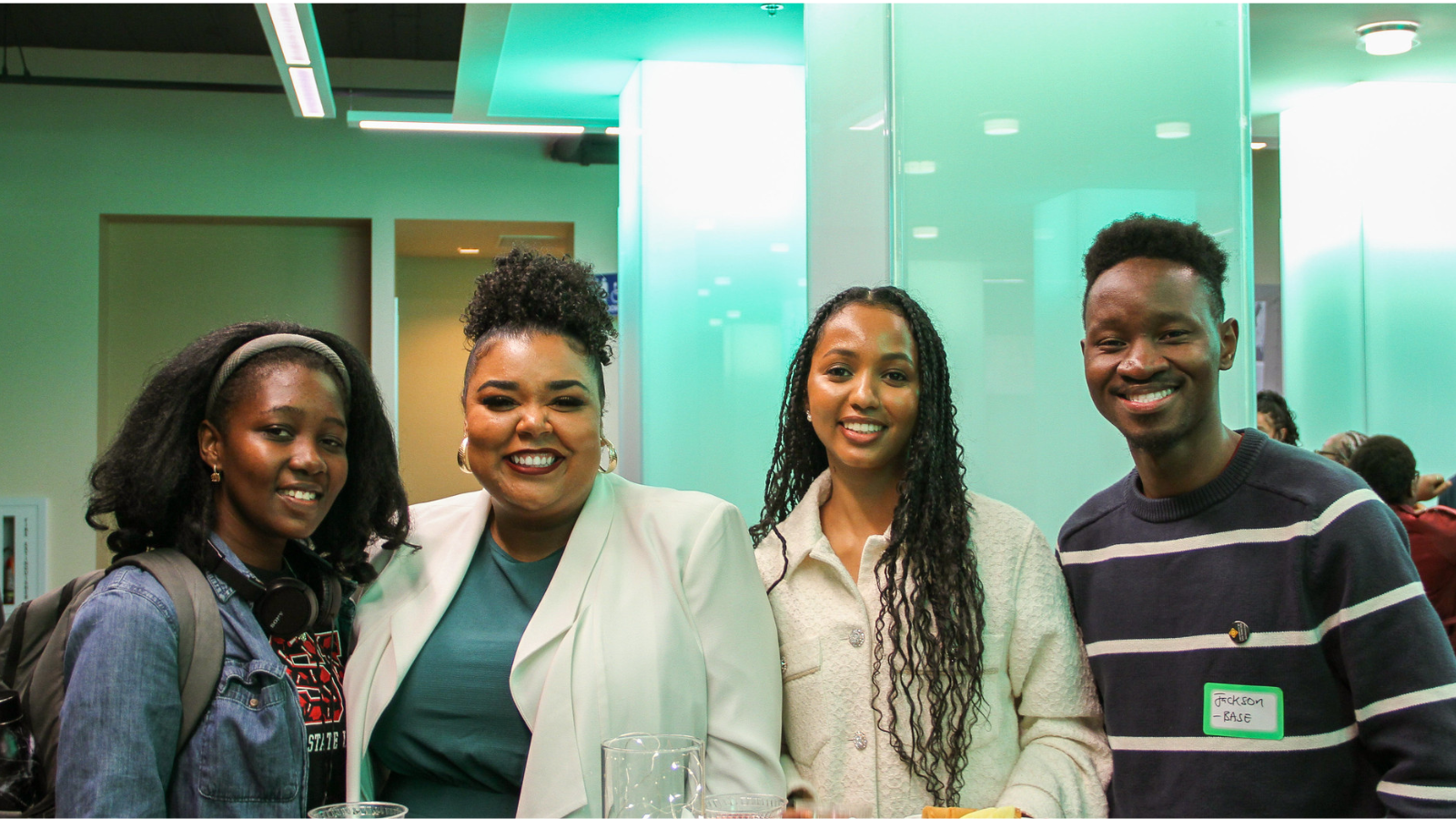 Students at event posing for a group photo