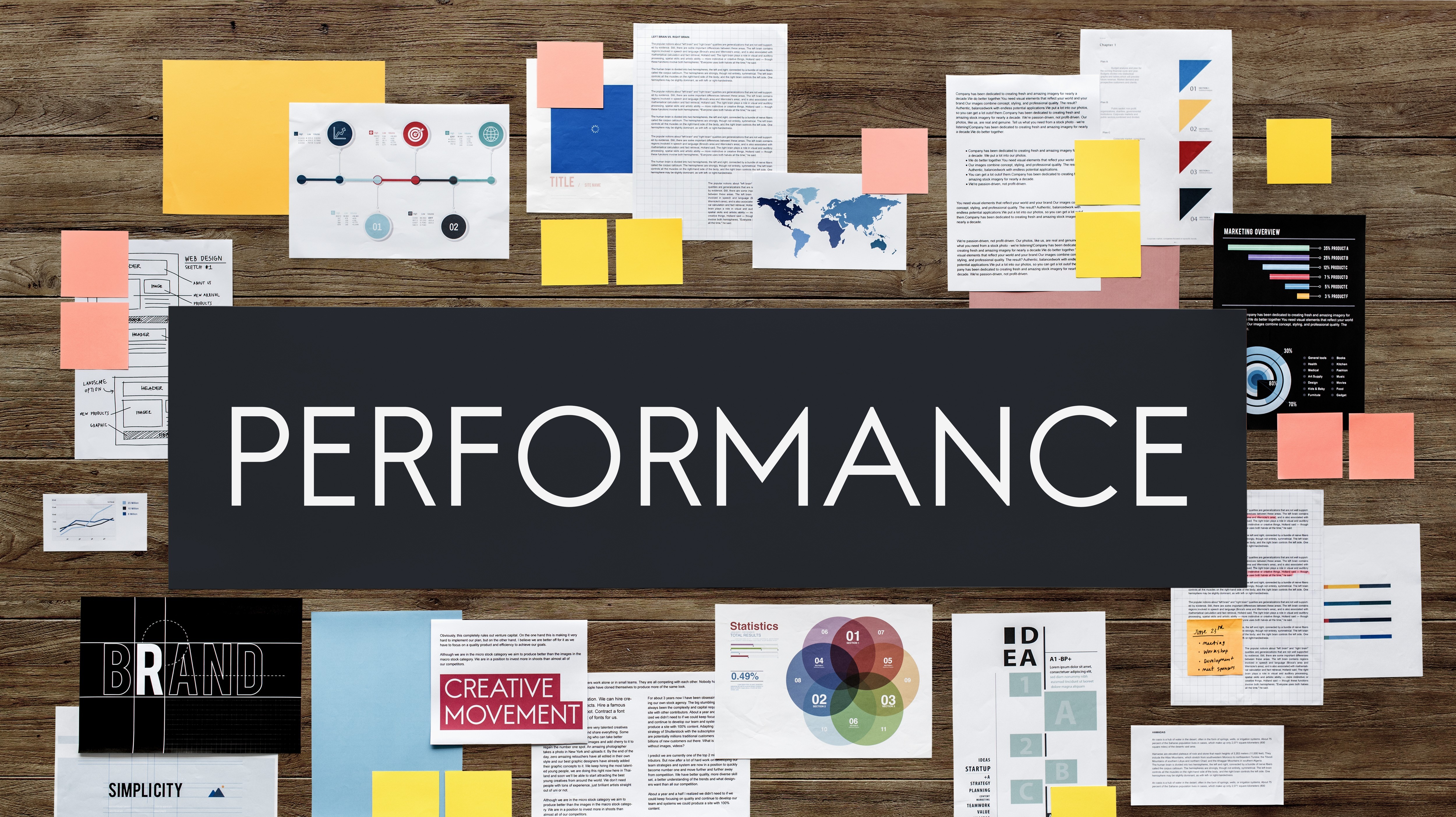 Performance collage on wall