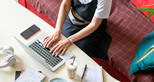 woman working at a desk