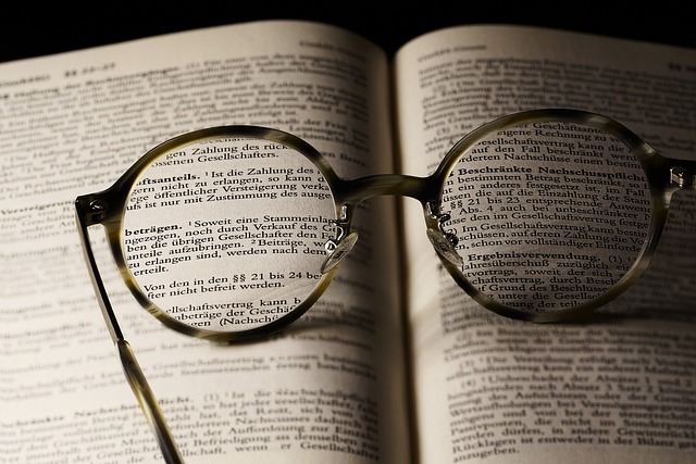 book and glasses