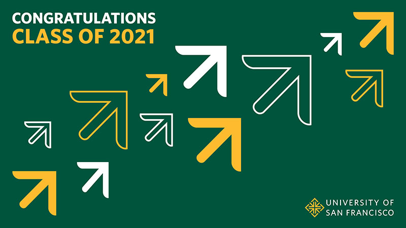 Congratulations Class of 2020 with Arrows and Green Background