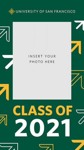 Class of 2021 with Green background and arrows