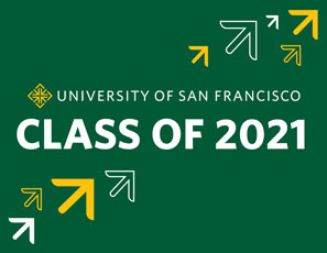 USF Class of 2020 green background with arrows