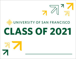 USF Class of 2021 with white background and arrows