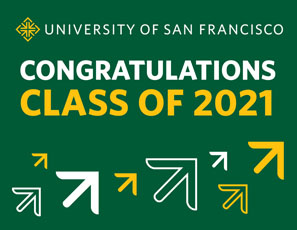 Congratulations Class of 2021 with green background and arrows