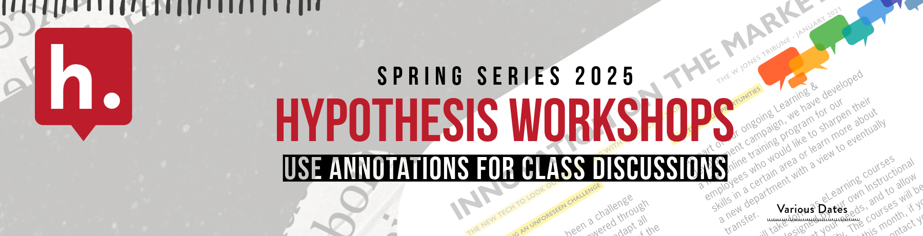 Spring series 2025;Hypothesis workshops; use annotations for class discussions