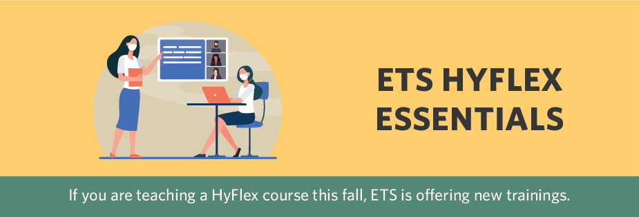 ETS Hyflex Essentials two students learning together in class and remote