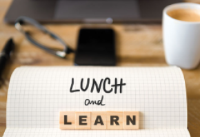 Lunch and Learn  notepad on a desk