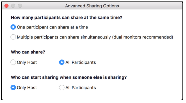 Who can Share setting
