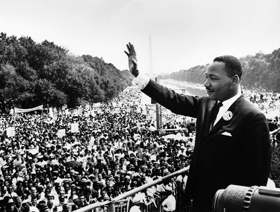 Martin Luther King Jr. addressing a crowd in Washington DC