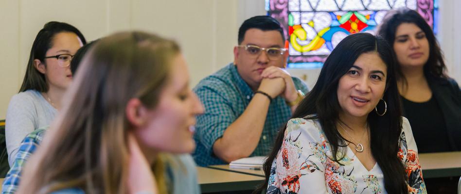 Students listening to each other in class