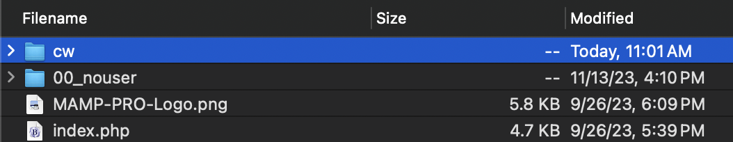 "Screenshot showing modification date of home directory in SFTP application"