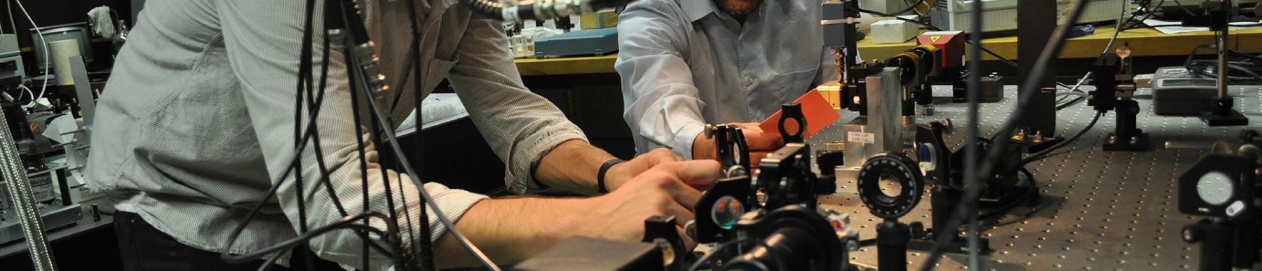 Two students working on an Engineering project