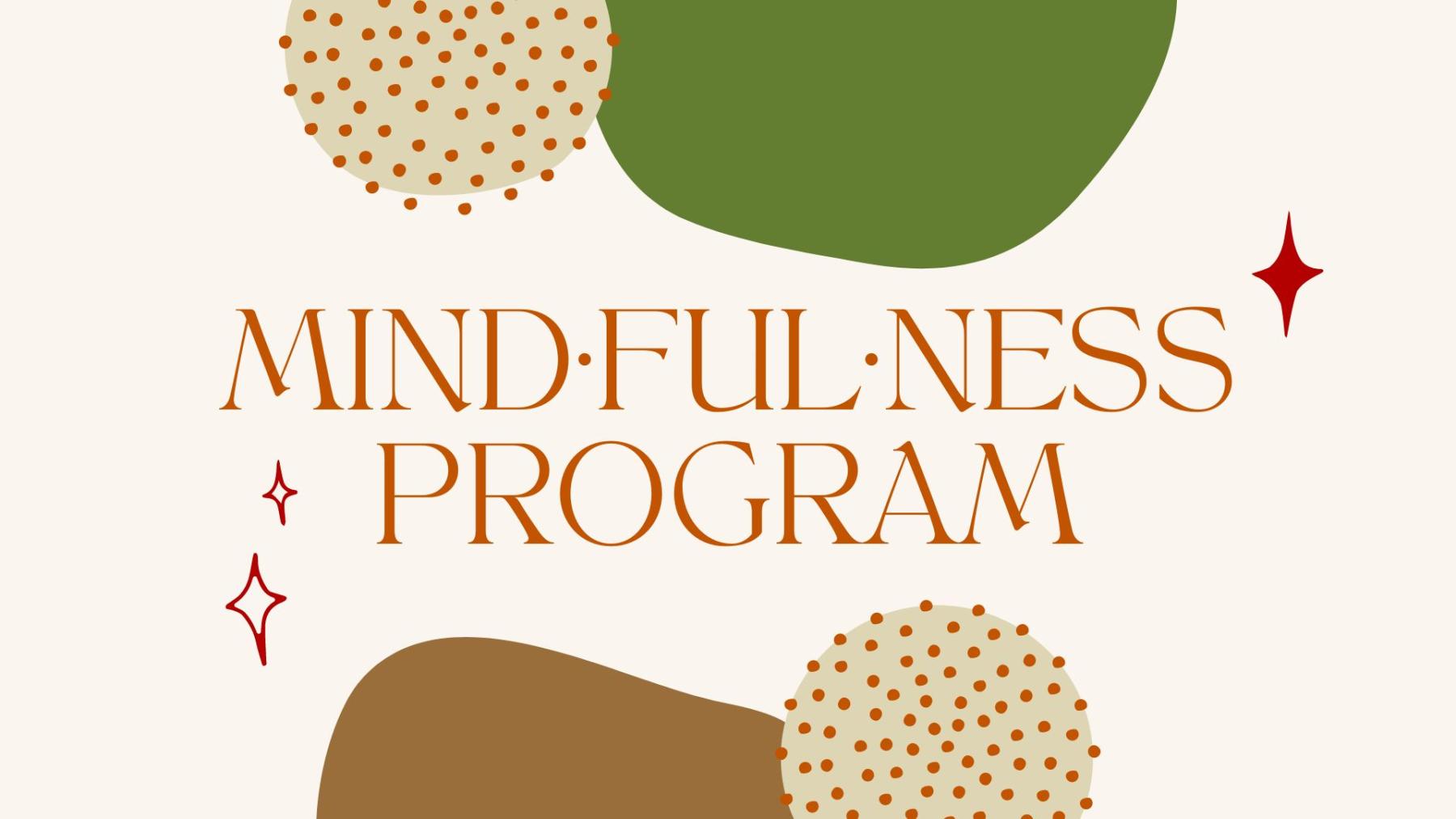 Mindfulness Program with green and brown circles