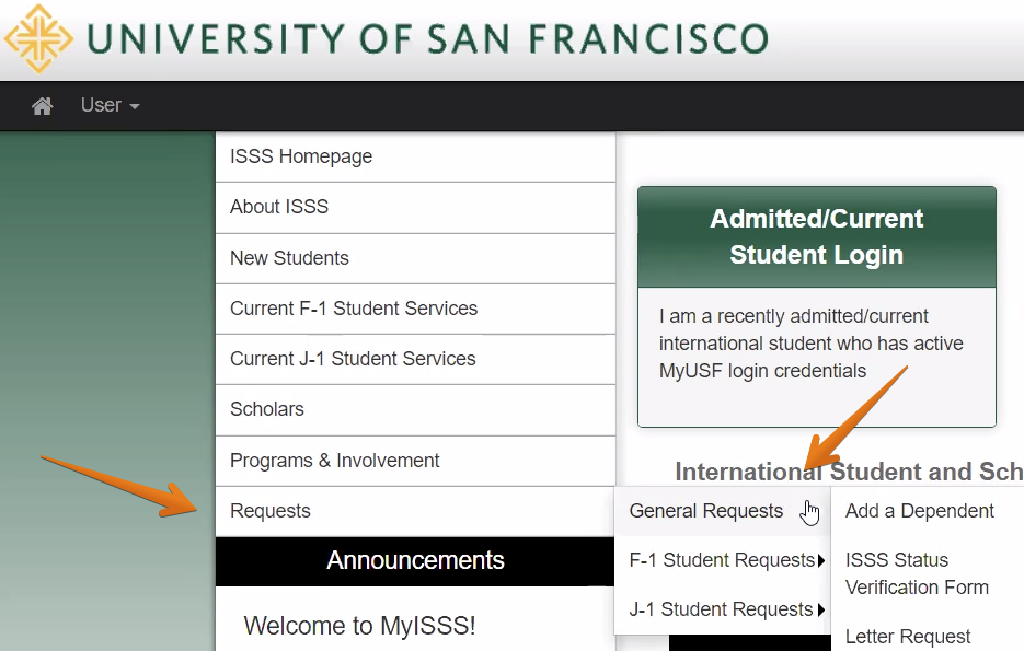 Screenshot of Site Home page on a MyISSS Profile