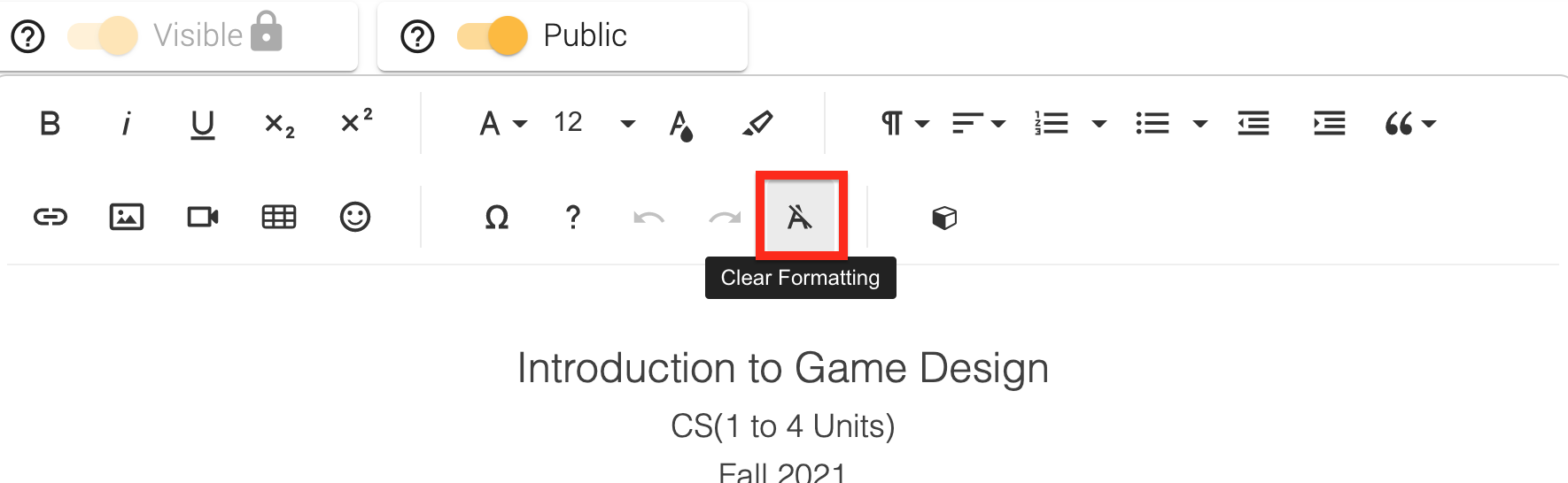 Simple Syllabus Clear Formatting Tool