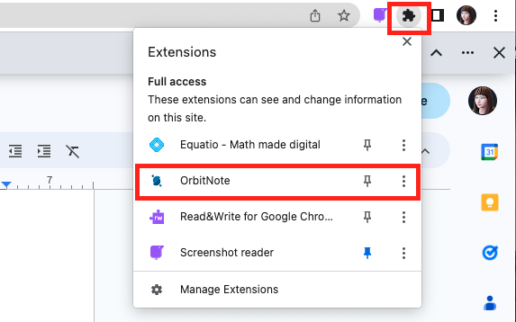 Chrome Extensions list