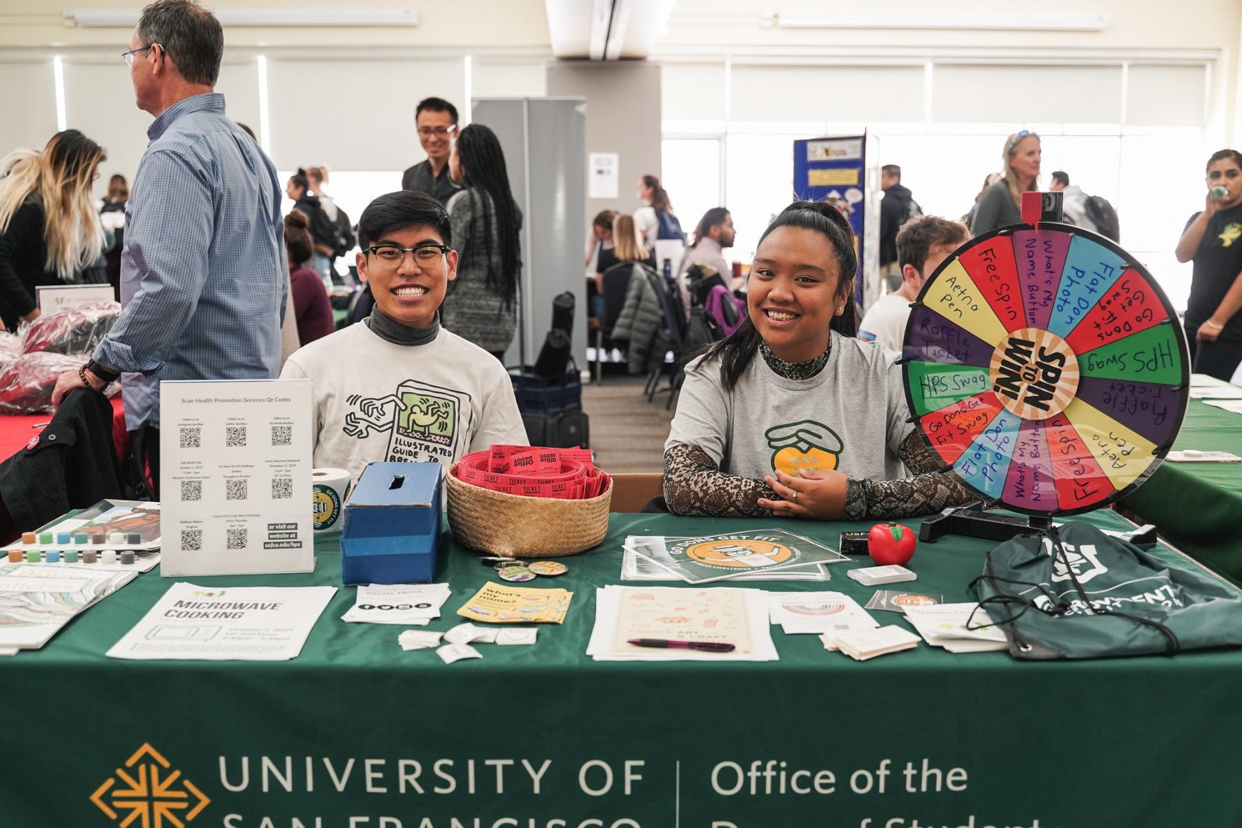 Students tabling at health fair