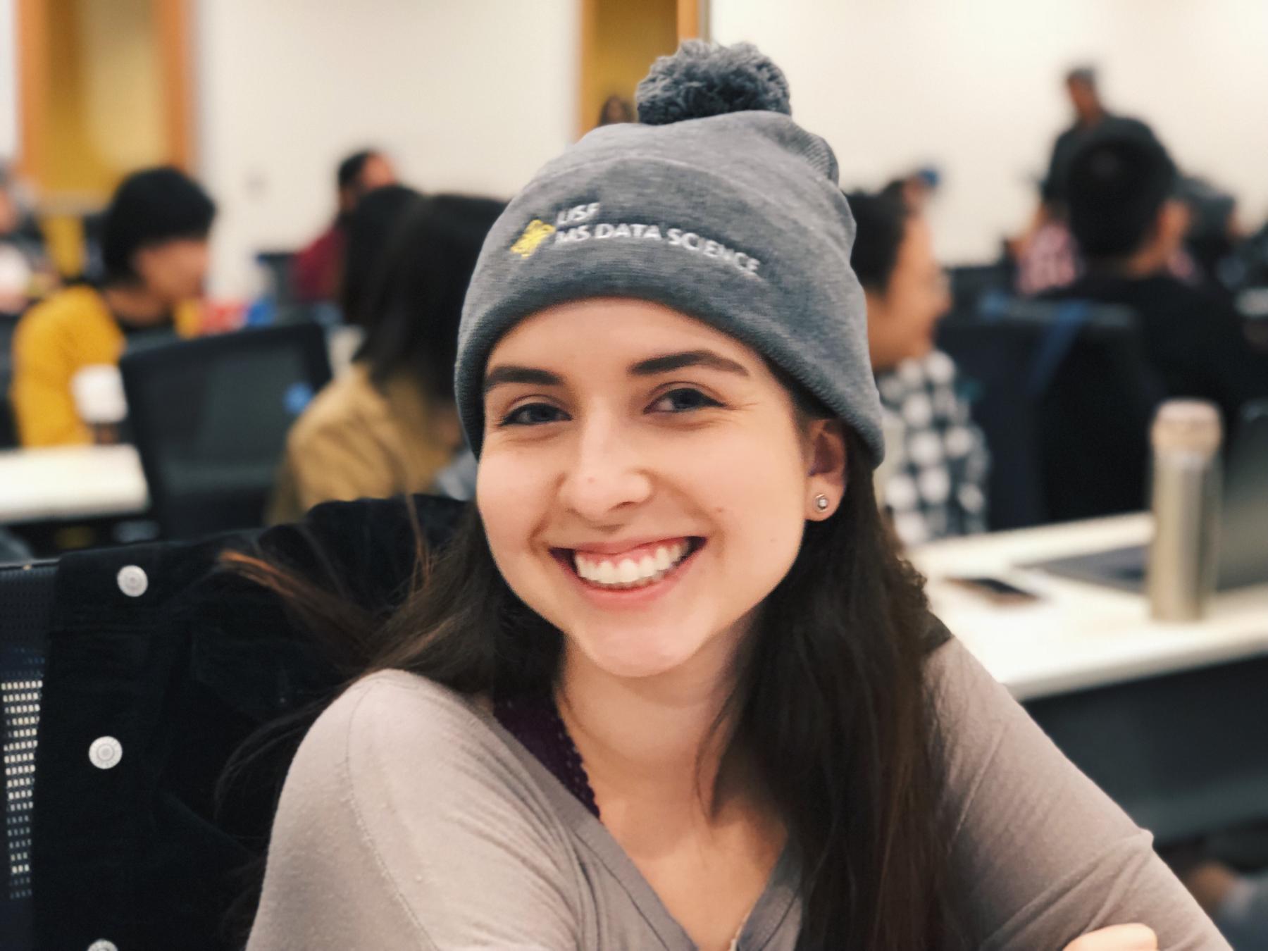 MSDS Student in beanie