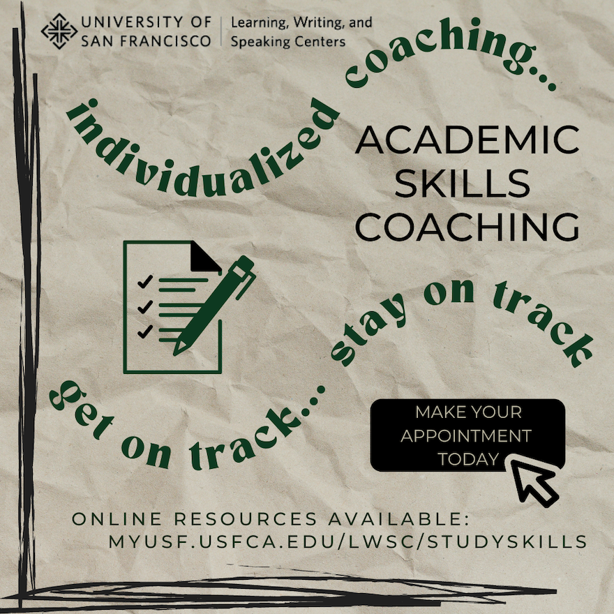This is a promo flyer of the Academic Skills Coaching