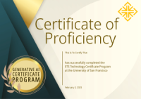 A sample of the Certificate of Proficiency awarded by ETS to participants